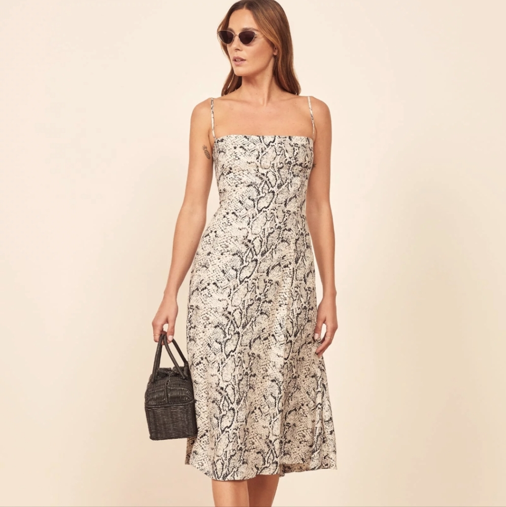 REFORMATION - Vollare Dress in Rattlesnake